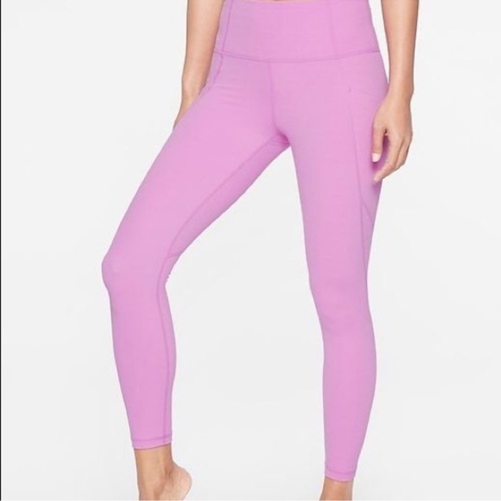 Athleta Pink Stash Pocket Salutation 7/8 Tights M